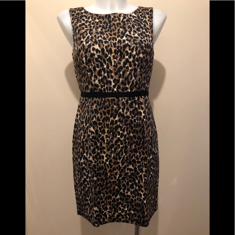 ANN TAYLOR LOFT LEOPARD PRINT SLEEVELESS DRESSπ0P - Picture 5 of 17